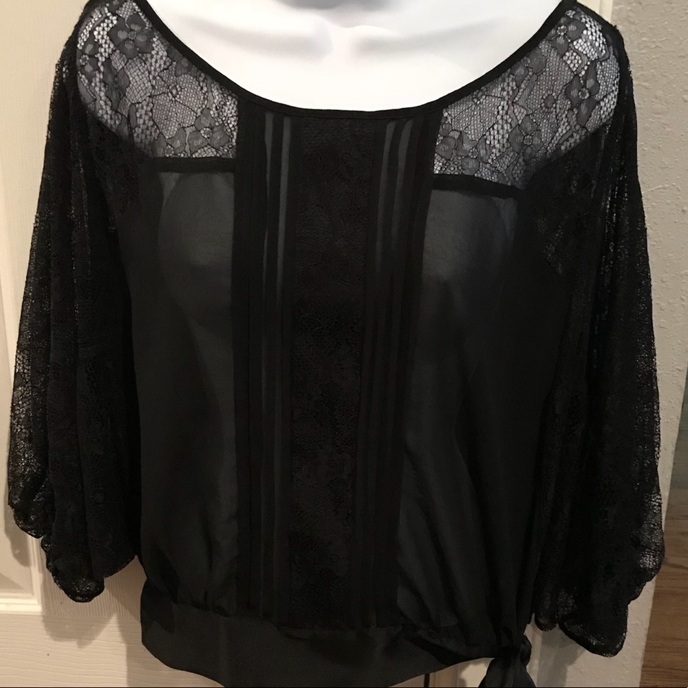 Double Zero Black Lace Top